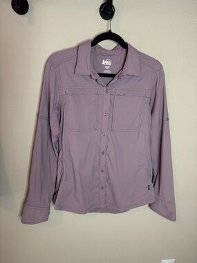 REI Co-op Purple Lightweight Button Up Hiking Shirt Small